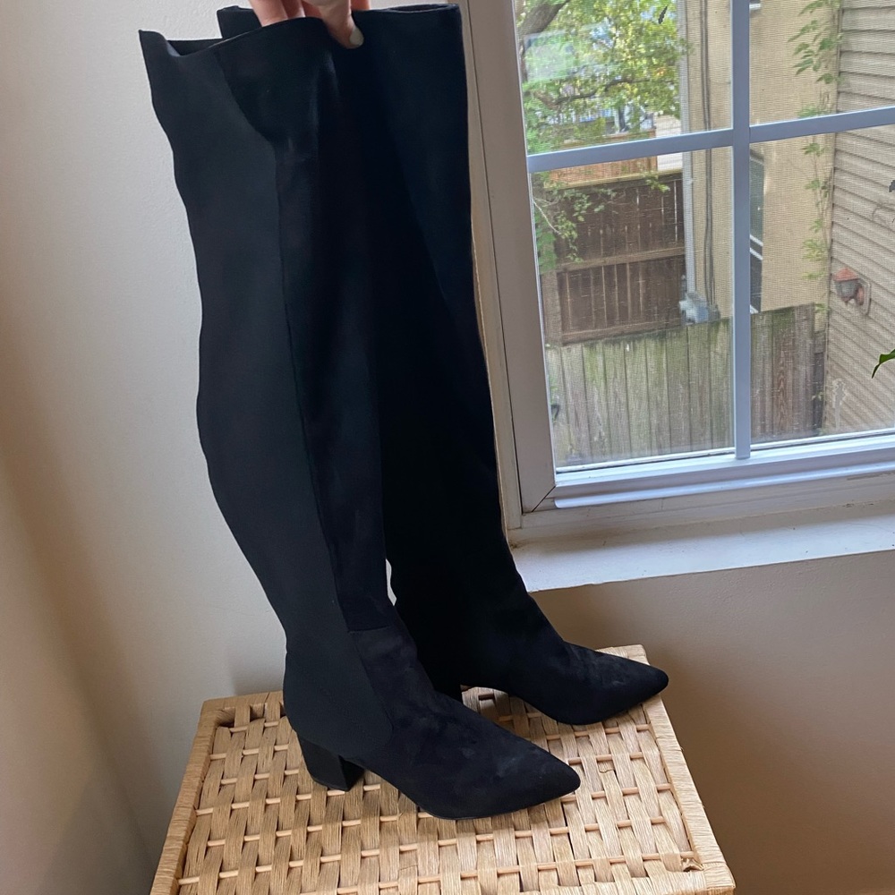 Black Steve Madden Janae Over the Knee Sock Boots Size 6